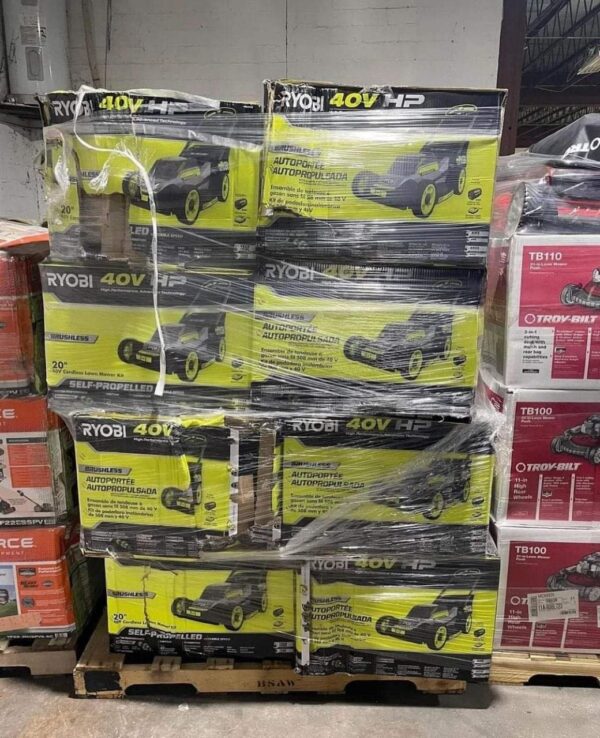 Mowers Home Depot Pallets – 12 Pallets of Quality Gas and Electric Lawn Mowers with Free U.S. Shipping