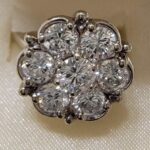 14K Diamond Cluster Ring – elegant round-cut diamonds set in 14K yellow gold